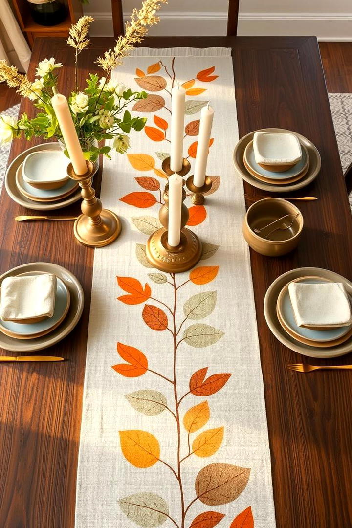 Seasonal Table Runner - 30 Friendsgiving Decor Ideas