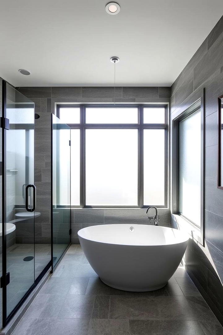 Serene Bathroom Oasis - 30 Grey House With Black Trim