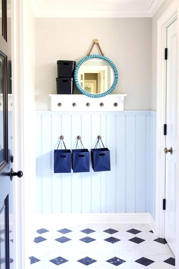 Serene Blue Accented Entryway - 30 Blue and White Decor Ideas