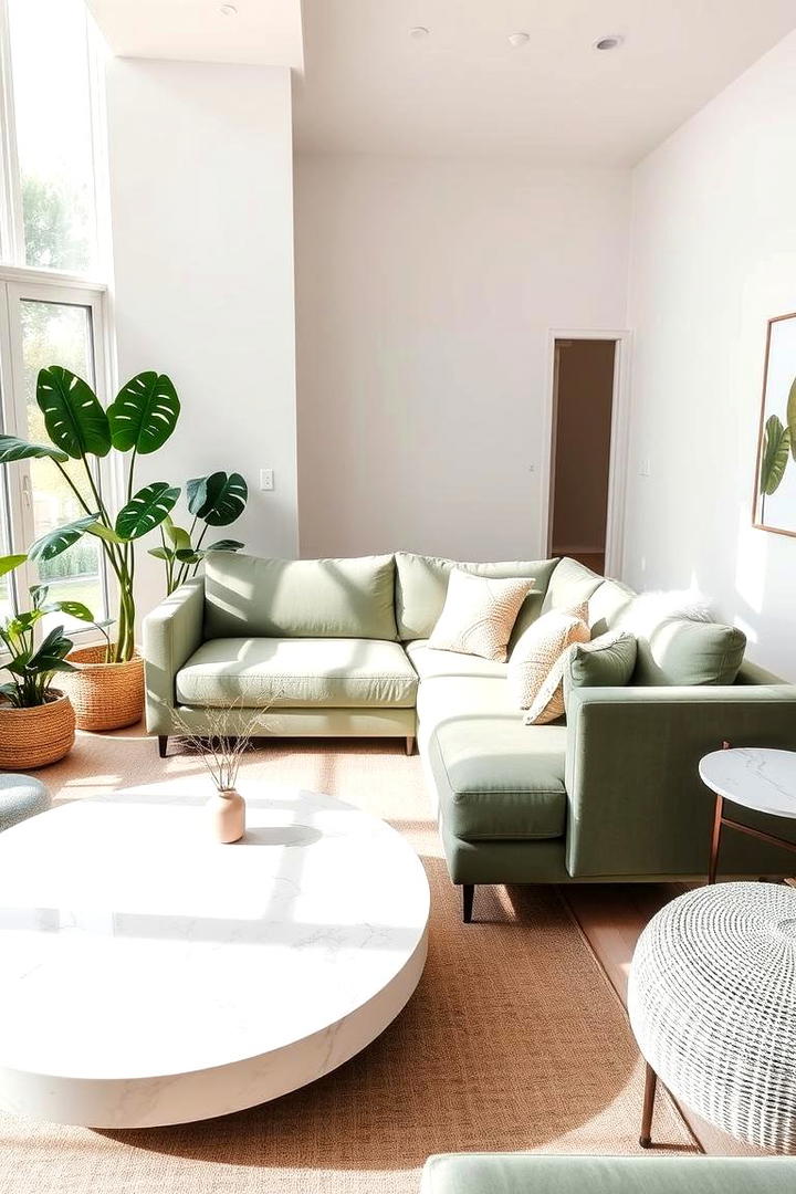 Serene Sage Green Sofa Elegance - 21 Sage Green Living Room Ideas