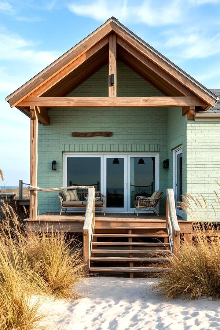 Serene Seafoam Splash - 30 Exterior Brick Paint Color Ideas