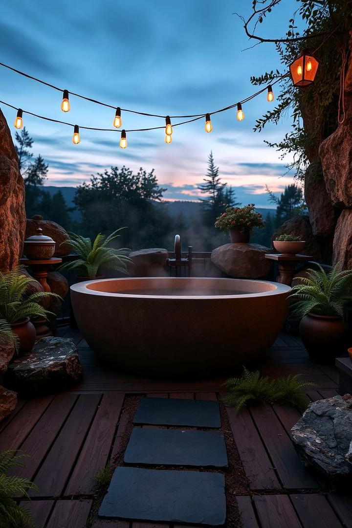 Serene Stone Retreat - 30 Outdoor Bathtub Ideas