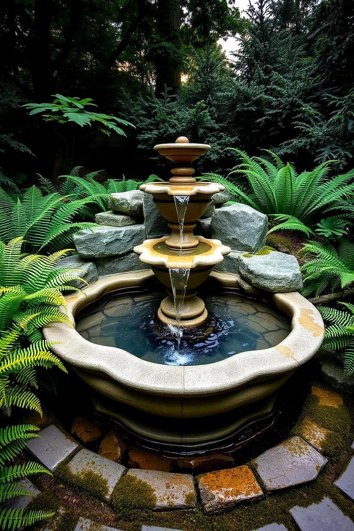 Serene Water Feature Fountain - 21 Backyard Decor Ideas