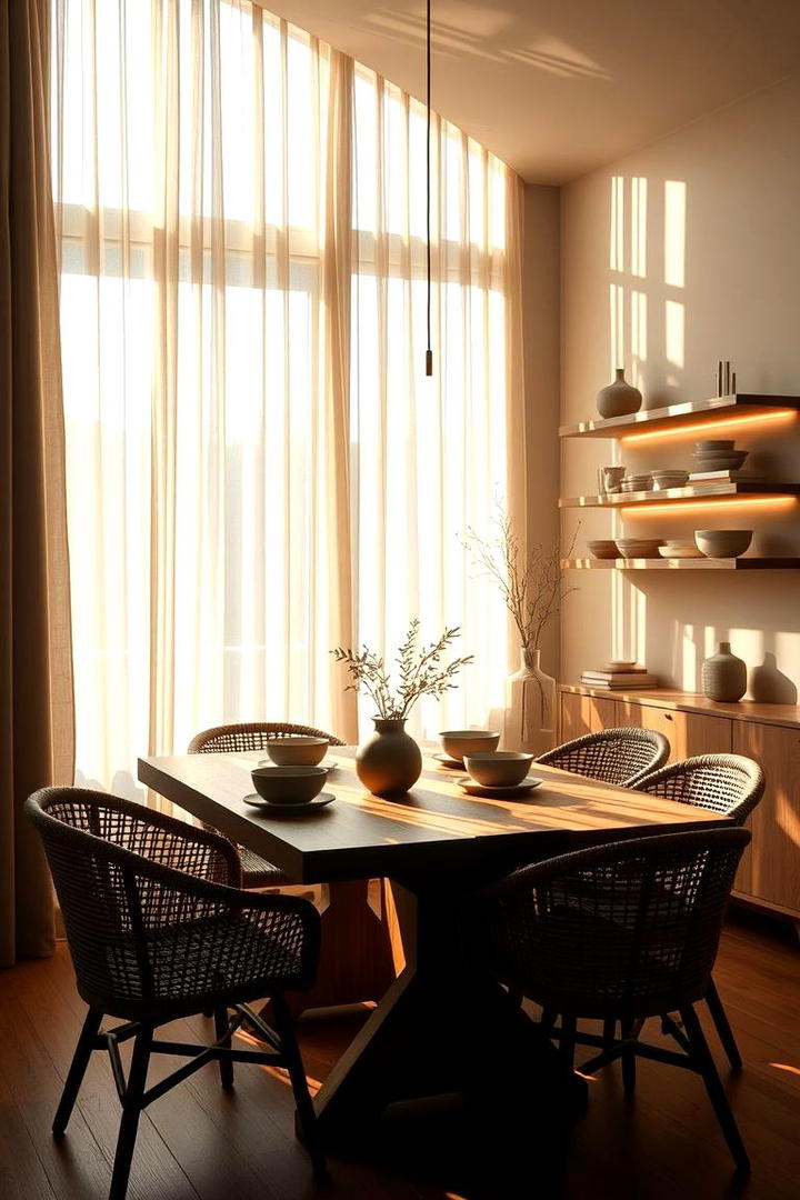 Serene Window Lighting - 21 Dining Room Lighting Ideas