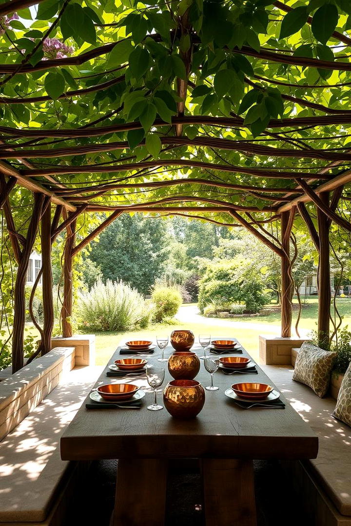 Shaded Arbor Dining - 30 Outdoor Dining Area Ideas