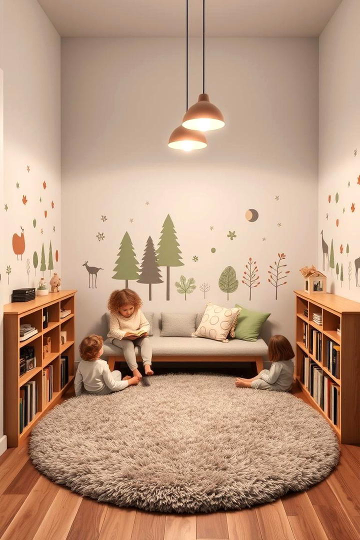 Shared Storytime Nook - 30 Twin Nursery Ideas