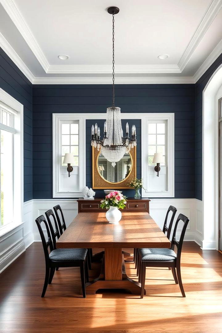 Shiplap Accent Wall with Bold Molding - 21 shiplap accent wall ideas