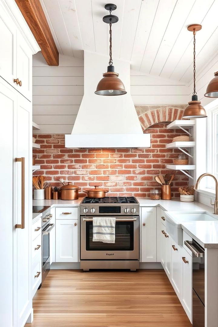 Shiplap and Brick Fusion Design - 30 Shiplap Backsplash Ideas for Your Kitchen