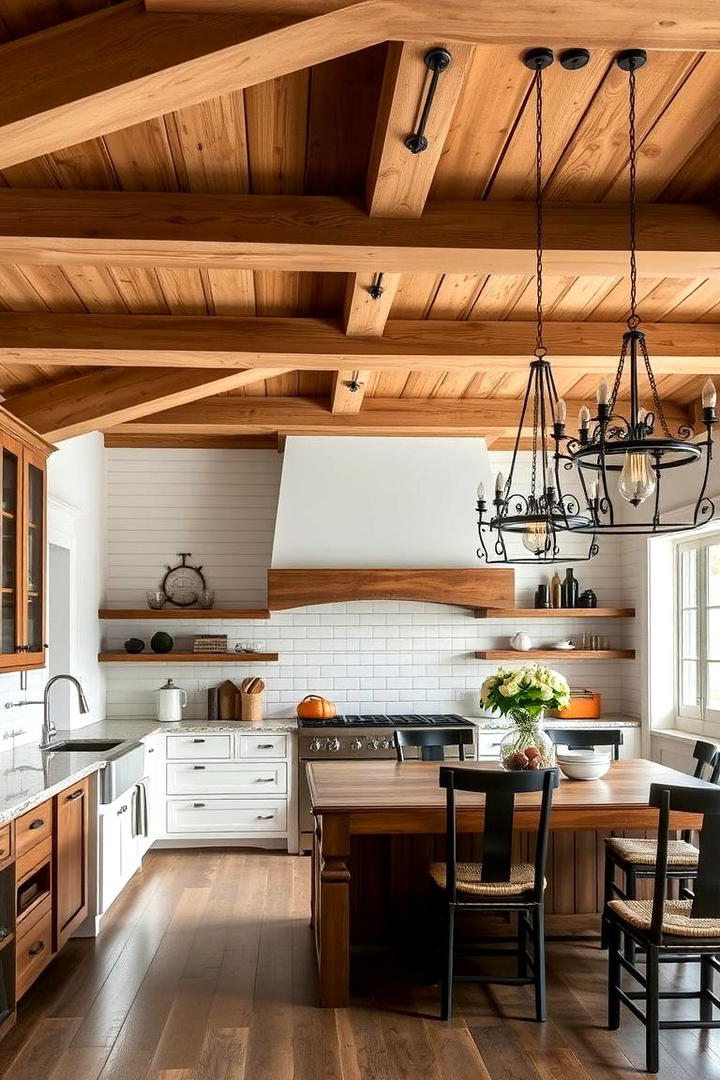 Shiplap with Exposed Beams - 30 Shiplap Backsplash Ideas for Your Kitchen