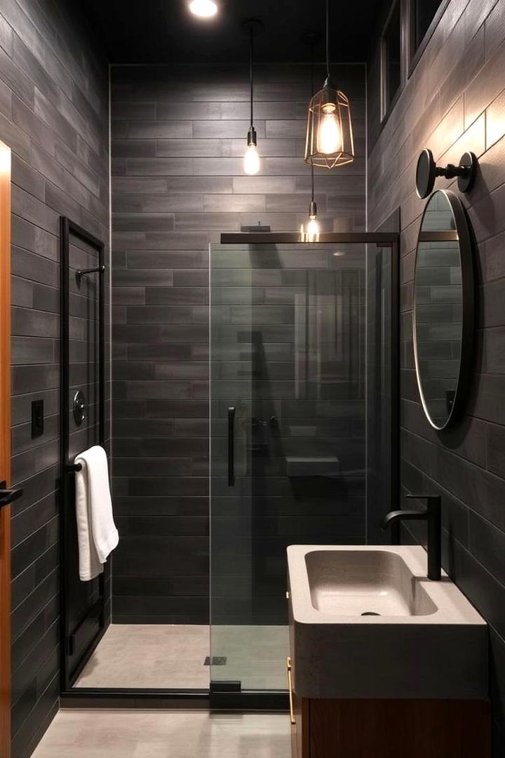 Shiplap with Industrial Accents - 21 shiplap bathroom ideas