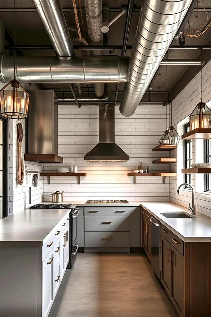 Shiplap with Metallic Accents - 30 Shiplap Backsplash Ideas for Your Kitchen