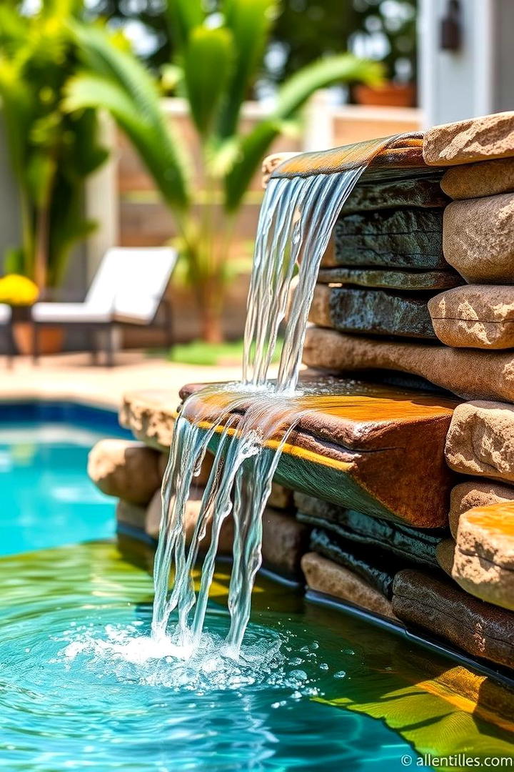 Simple DIY Waterfall Feature - 21 Backyard Pool Ideas on a Budget