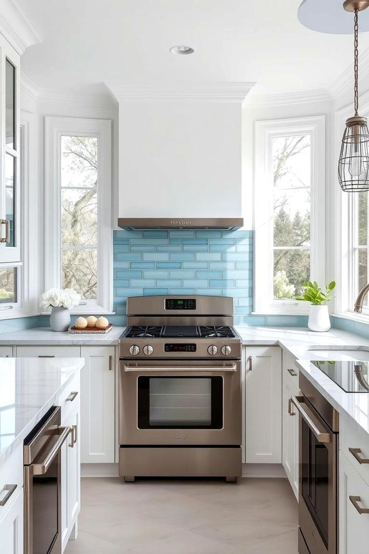 Sky Blue Backsplash Brilliance - 21 Blue Kitchen Ideas