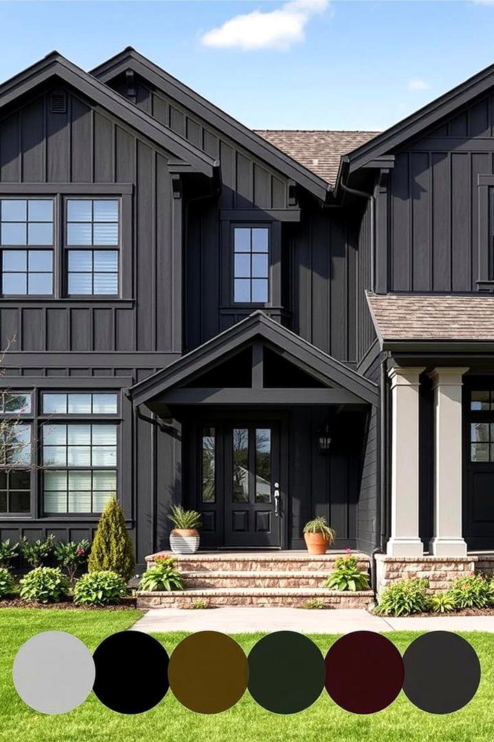 Sleek Black Sophistication - 21 Exterior House Colors  Inspiration