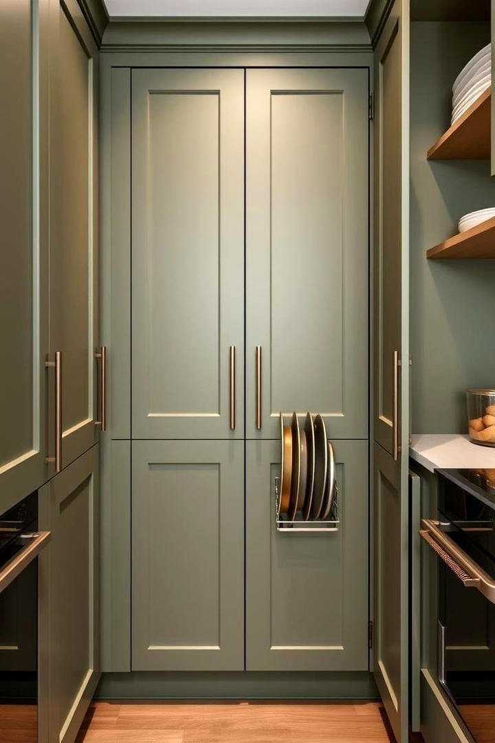 Sleek Cabinet Doors - 21 Larder Cupboard and Pantry Ideas for Your Kitchen