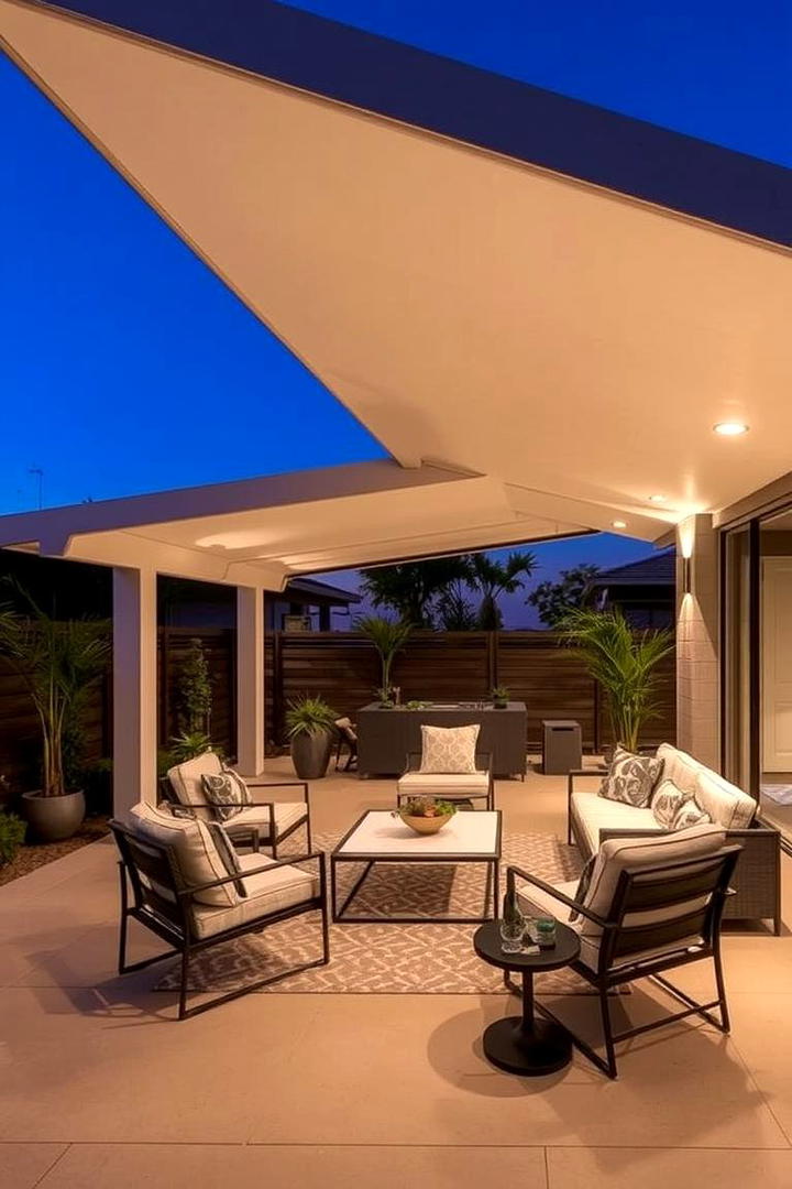 Sleek Canopy Oasis - 21 Covered Patio Ideas