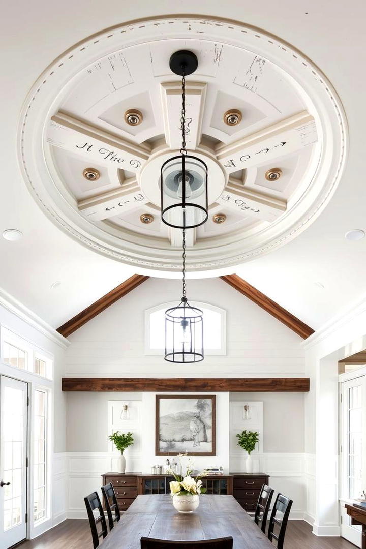 Sleek Ceiling Medallion - 30 Dining Room Ceiling Ideas