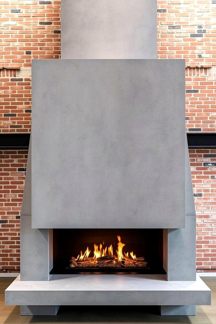 Sleek Concrete Fireplace Look - 30 Fireplace Hearth Ideas