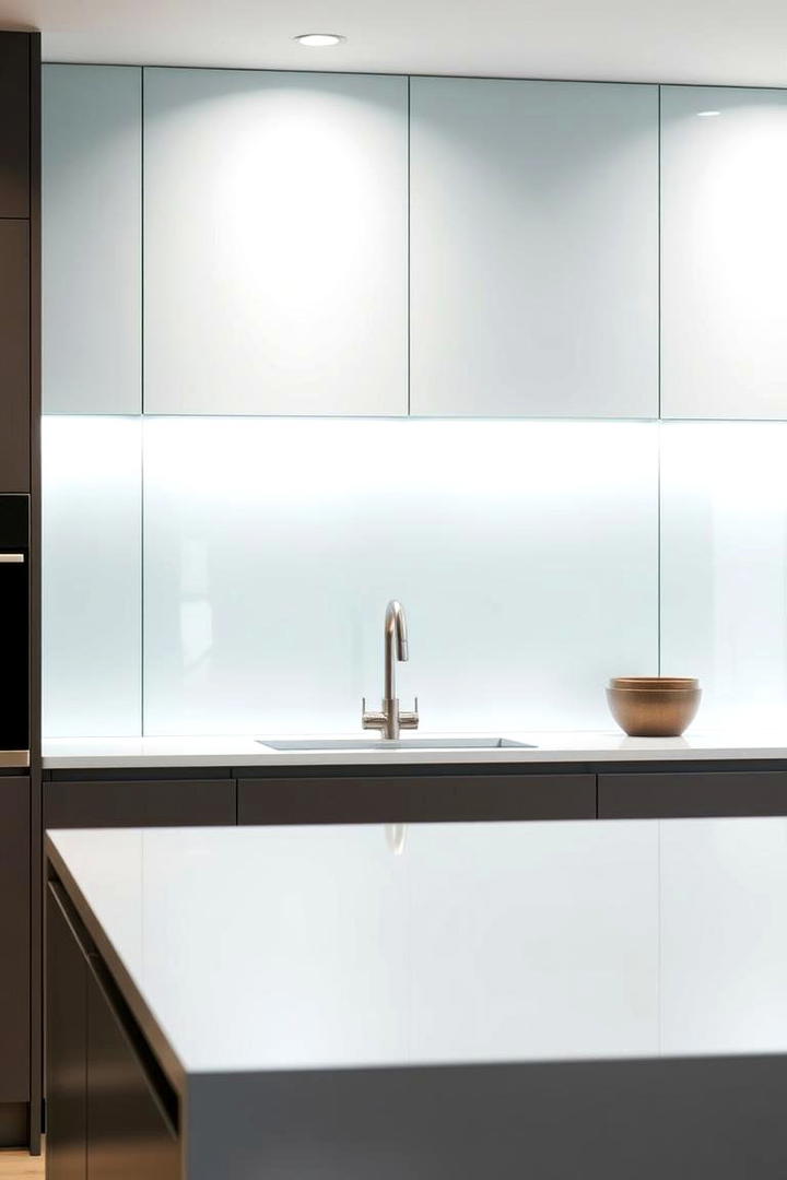 Sleek Glass Backsplash - 21 Kitchen Island Back Panel Ideas