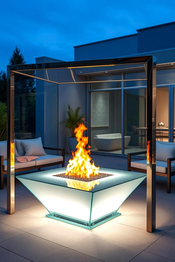 Sleek Glass Enclosure - 21 Fire Pit Ideas