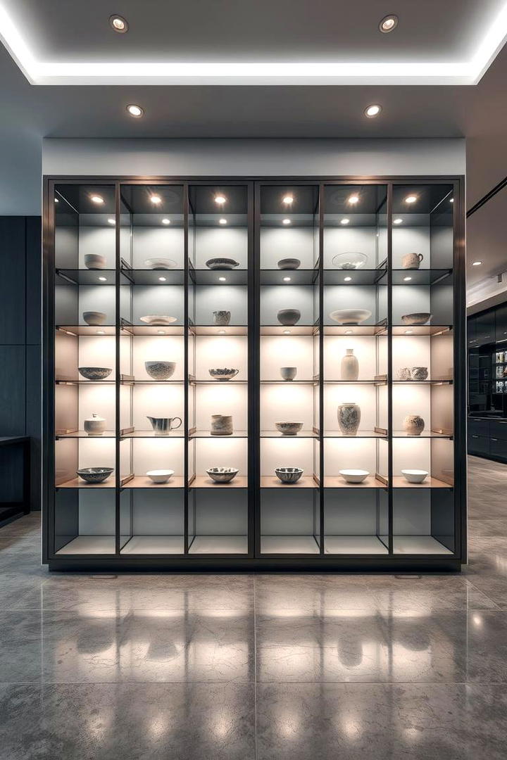 Sleek Glass Front Cabinets - 21 Floor to Ceiling Cabinets Ideas