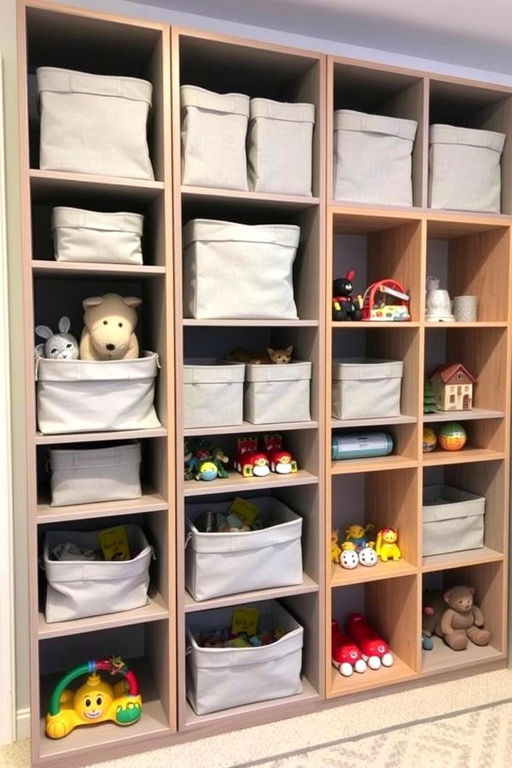 Sleek Grey Toy Organization - 30 Grey Nursery Ideas