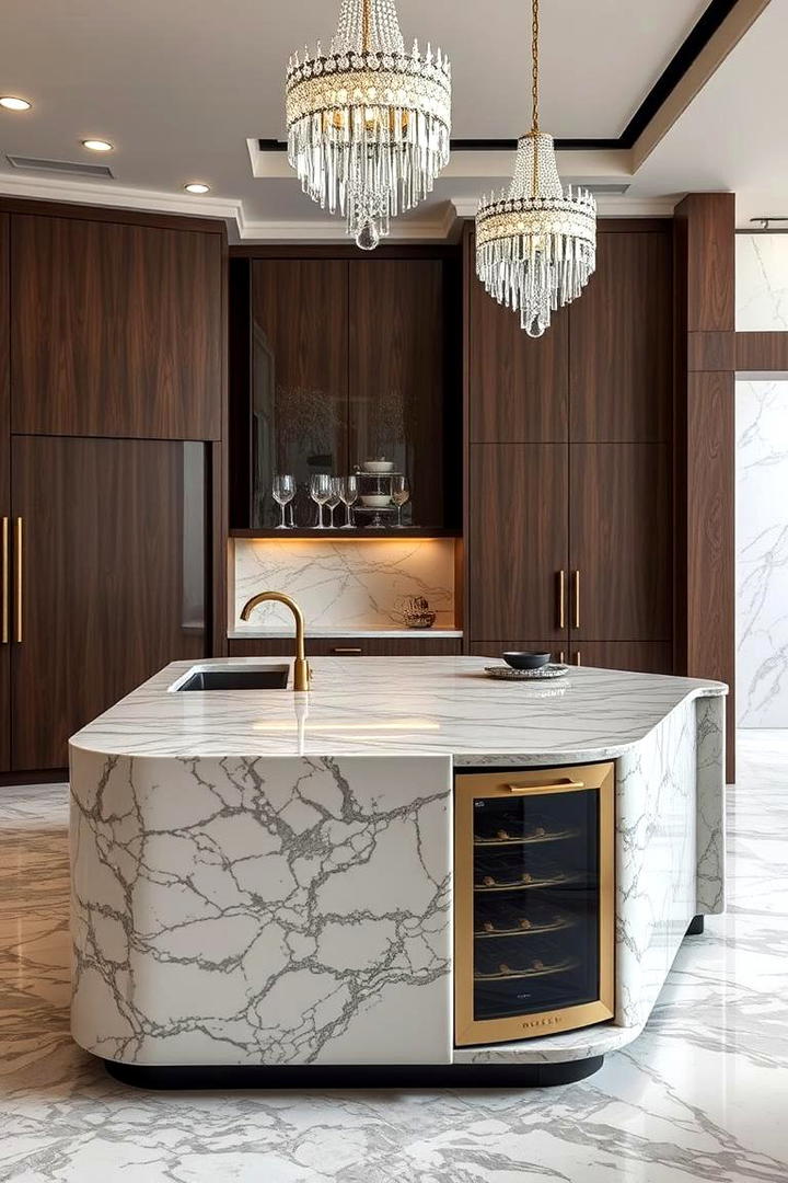 Sleek Marble Elegance - 30 kitchen island decor ideas