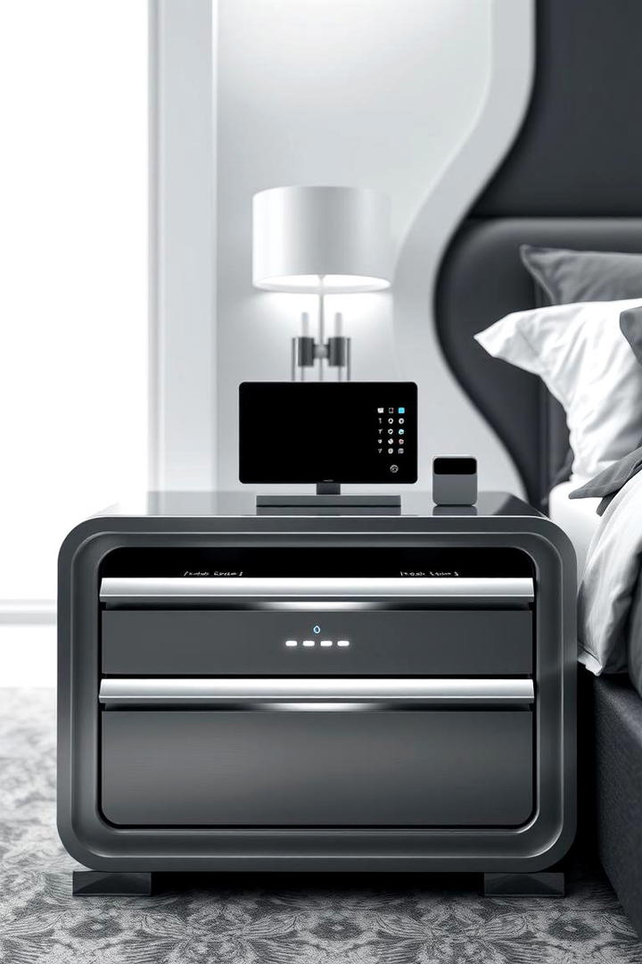 Sleek Metal Design - 30 Nightstand Ideas