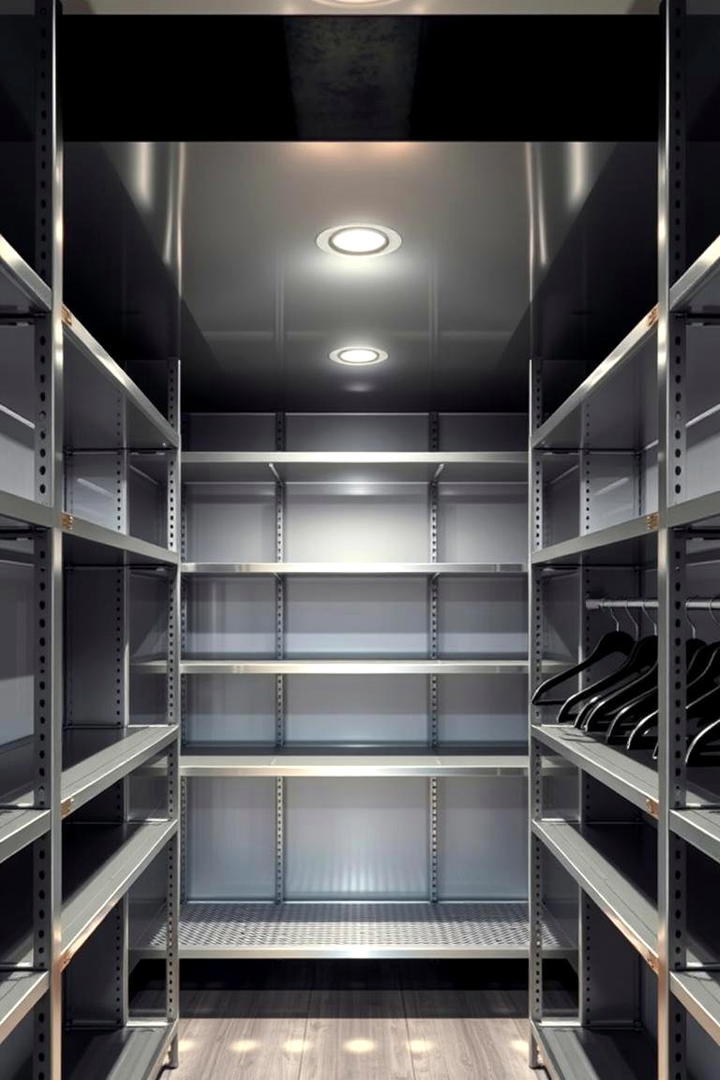 Sleek Metal Shelves - 30 Closet Shelving Ideas