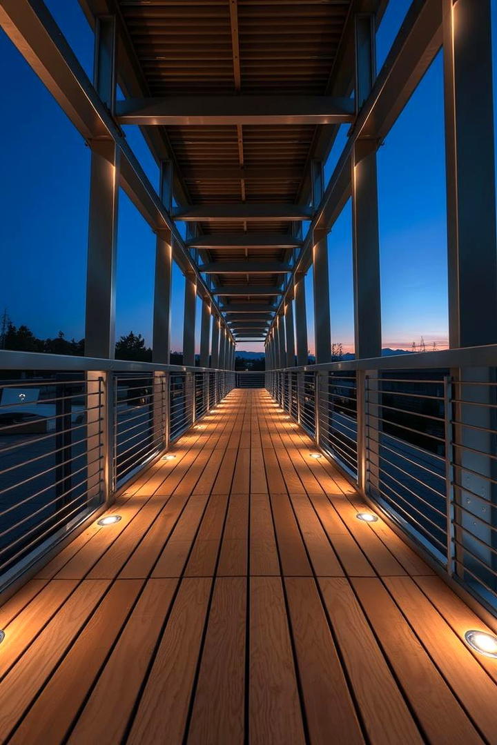 Sleek Metal and Wood Walkway - 30 Covered Walkway Ideas