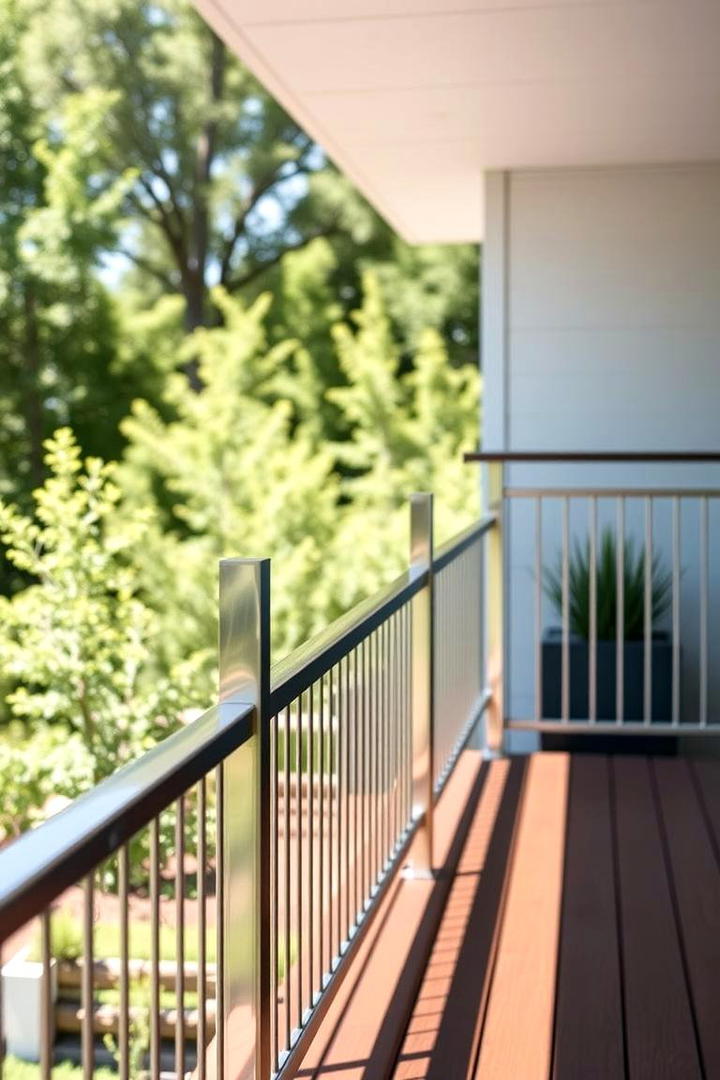 Sleek Minimalist Design - 30 Metal Deck Railing Ideas