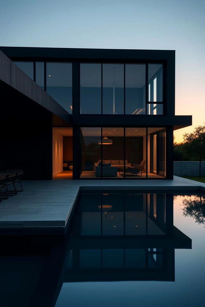 Sleek Minimalist Home with Black Windows - 30 Houses With Black Windows