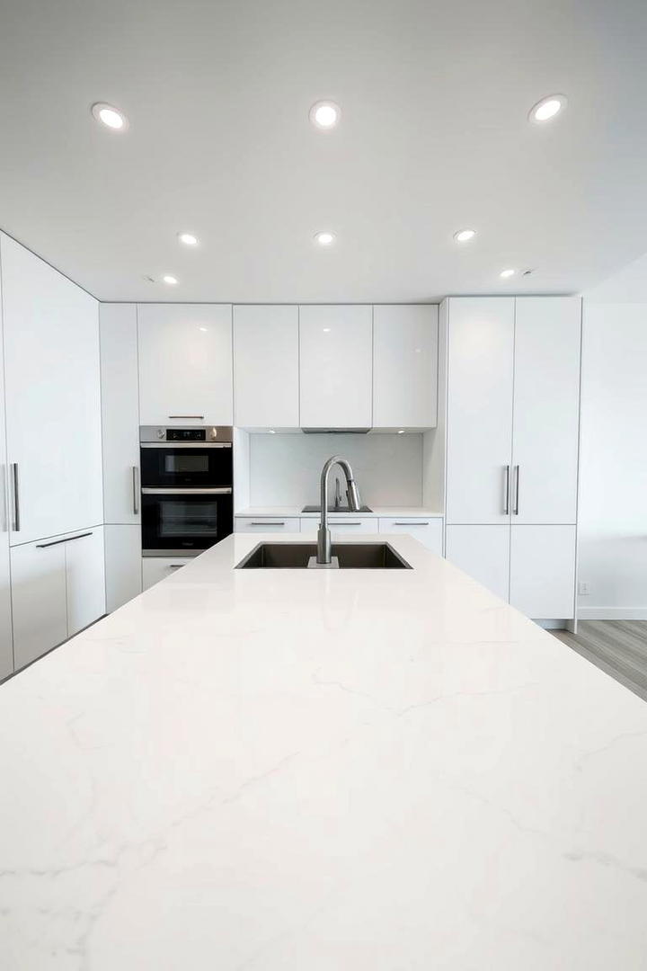 Sleek Minimalist Quartz Design - 30 Quartz Kitchen Countertops