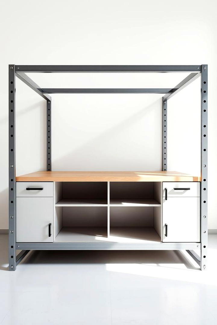 Sleek Minimalist Workbench with Clean Lines - 30 Garage Workbench Ideas