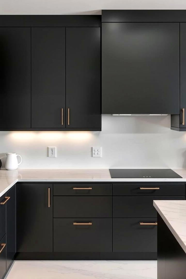 Sleek Modern Matte Black Cabinets - 30 Black Kitchen Cabinet Ideas