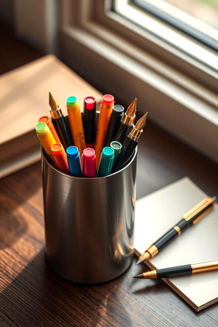 Sleek Pen Holder Design - 30 Desk Decor Ideas