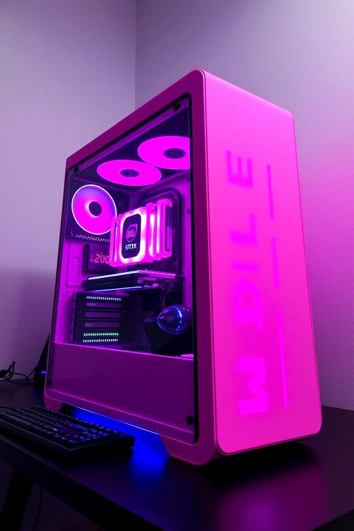 Sleek Pink Themed PC Build - 30 Pink Gaming Setup Ideas