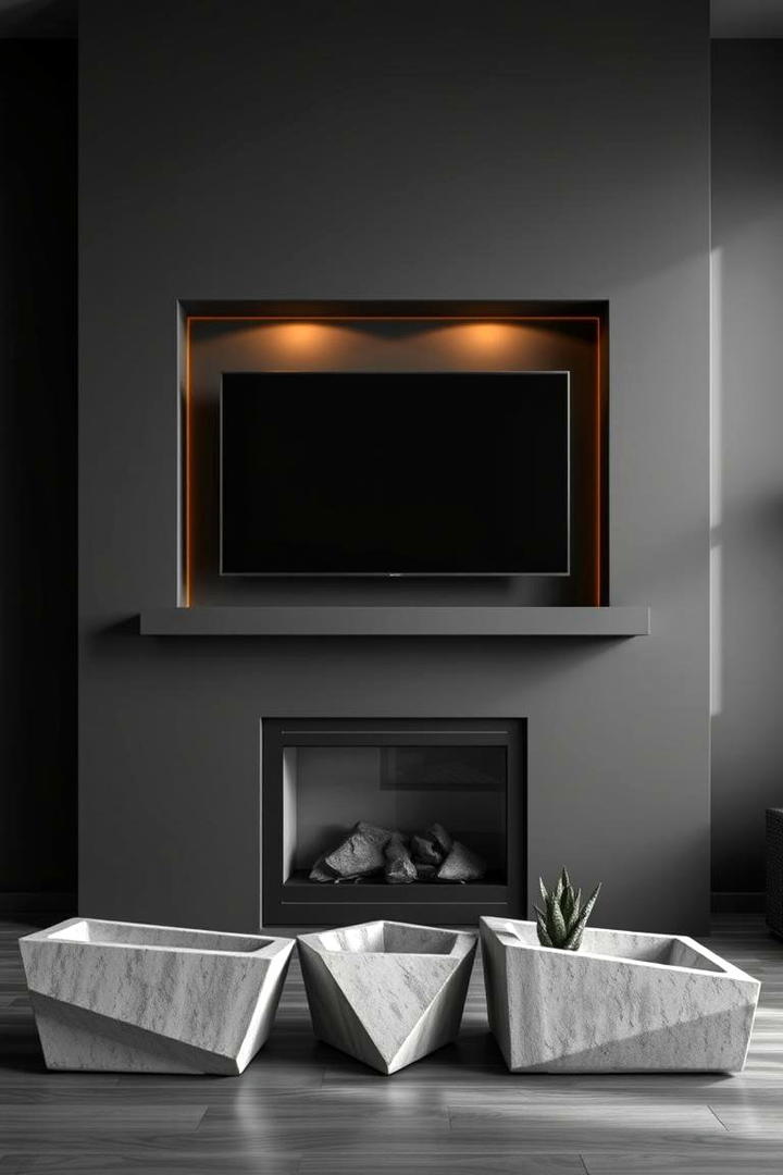 Sleek Shadow Box Effect - 21 Tv Over Fireplace Ideas