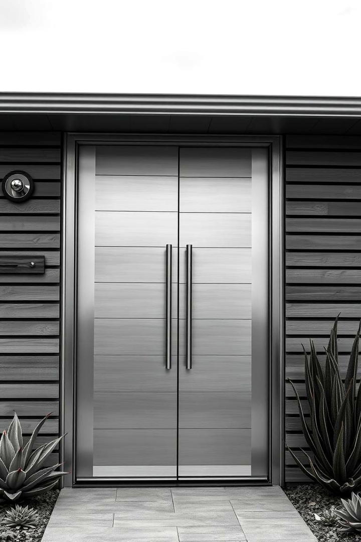 Sleek Silver Modern - 21 Front Door Color Ideas