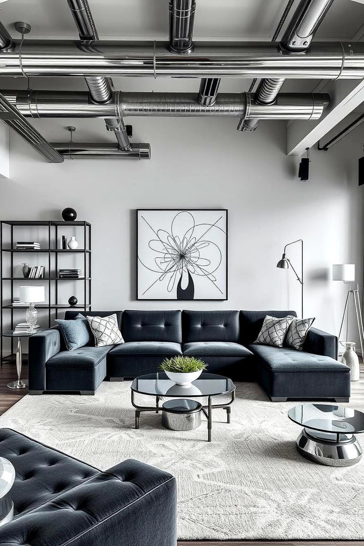 Sleek Urban Modernity - 21 dark grey couch living room ideas