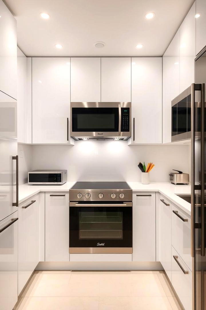 Sleek White Appliances - 30 Small White Kitchen Ideas