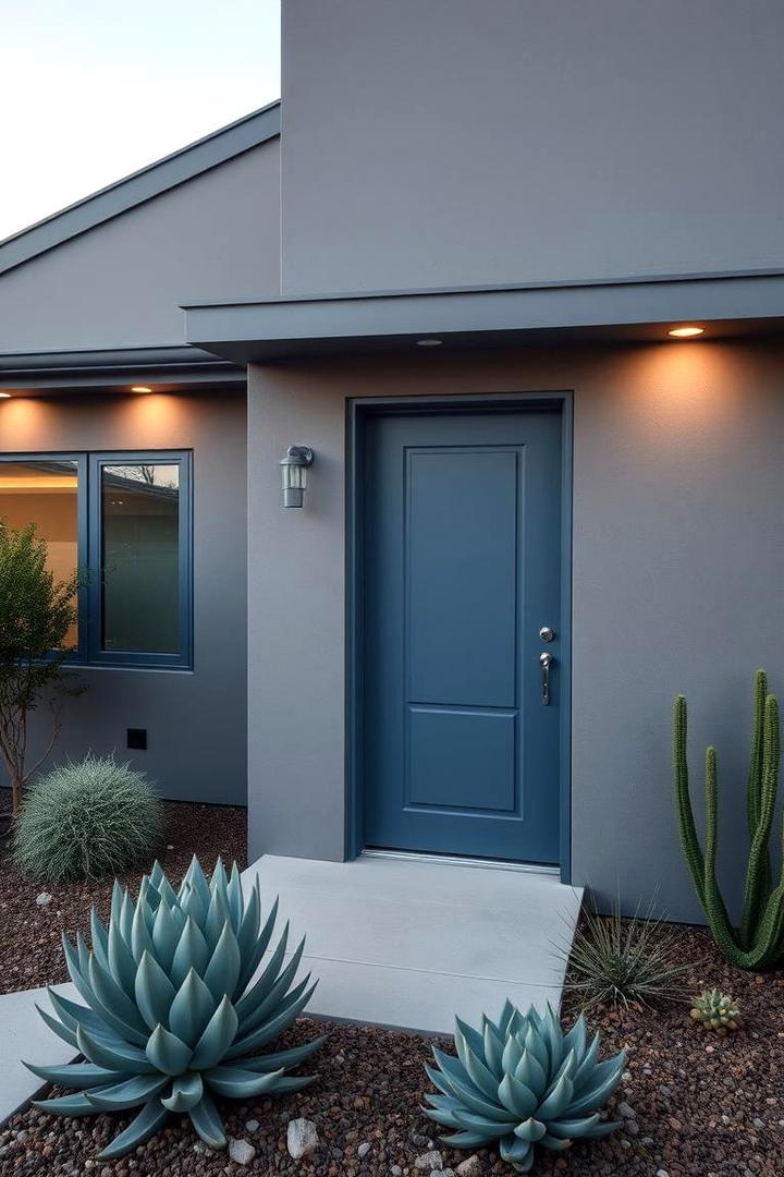 Sleek and Streamlined Design - 30 Grey House With Blue Door Ideas