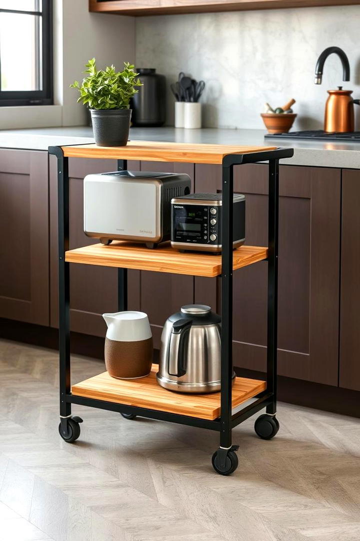 Slim Rolling Cart Storage - 21 Small Kitchen Storage Ideas