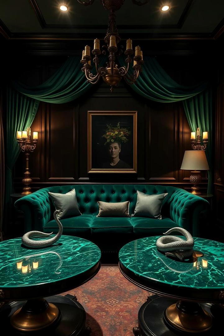 Slytherin Green Accents - 30 Harry Potter Decor Ideas