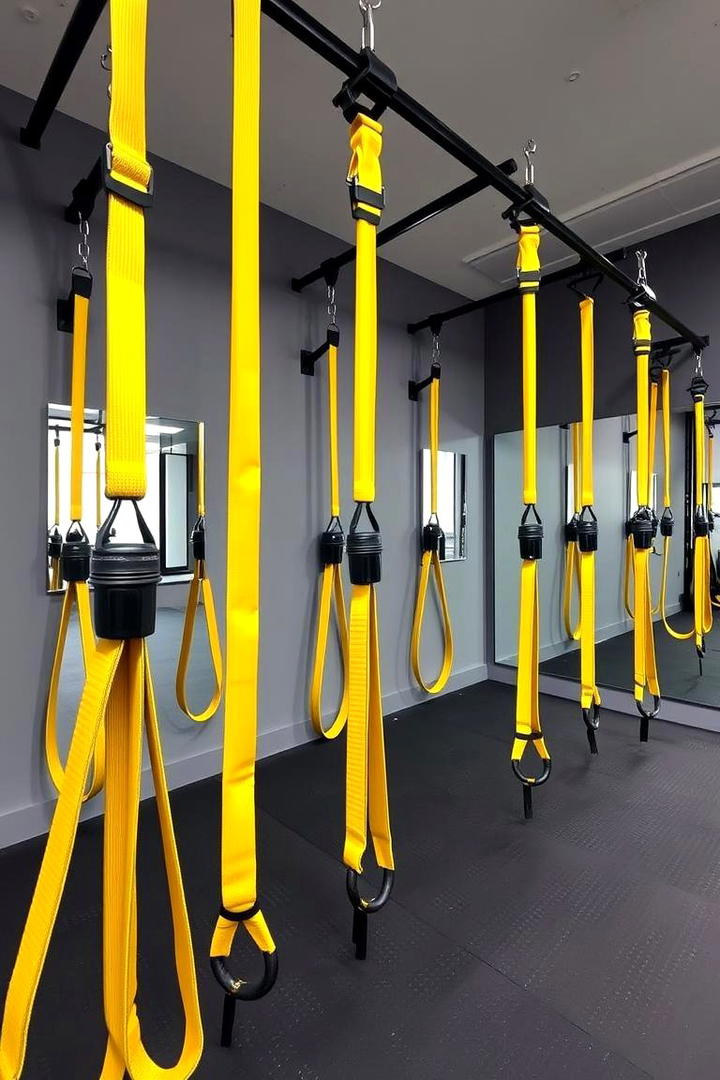 Small Home Gym with TRX - 30 Small Home Gym Ideas