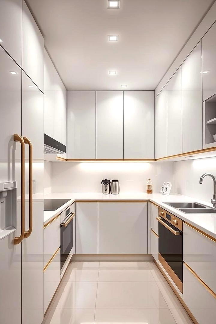 Smart Kitchen Innovations with White and Gold Finishes - 21 White and Gold Kitchen Ideas