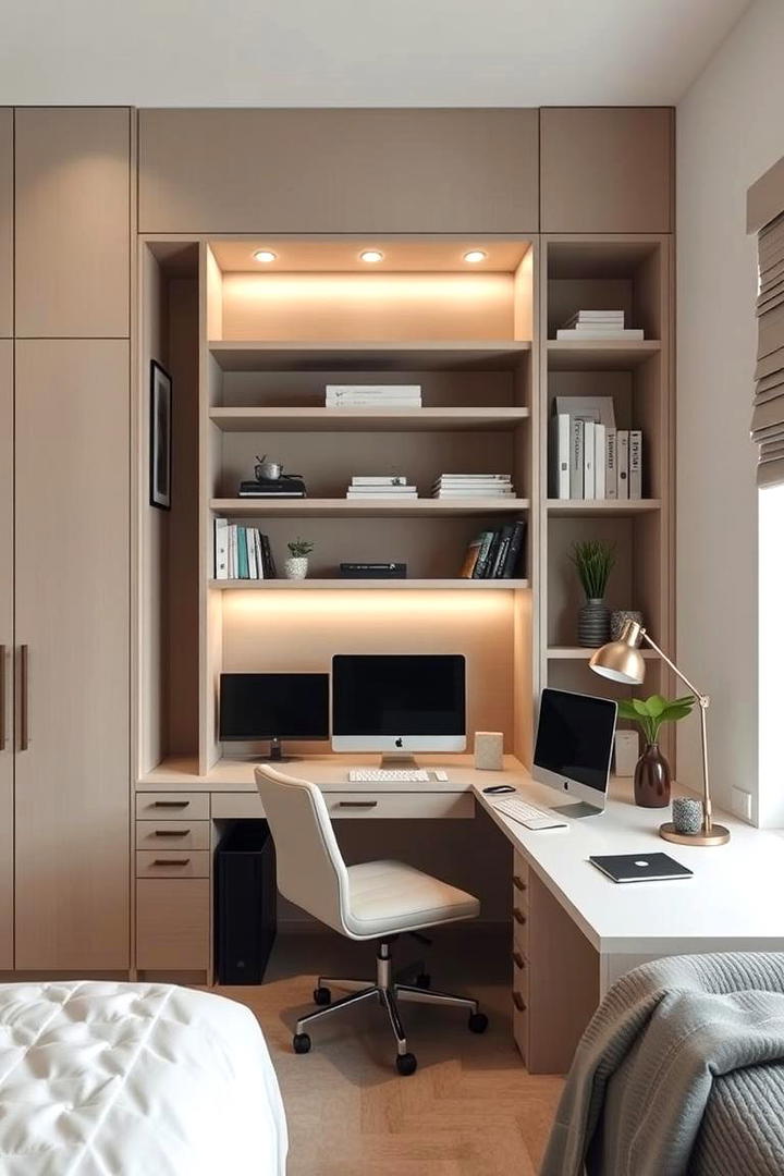 Smart Storage Integration - 21 Bedroom Office Ideas