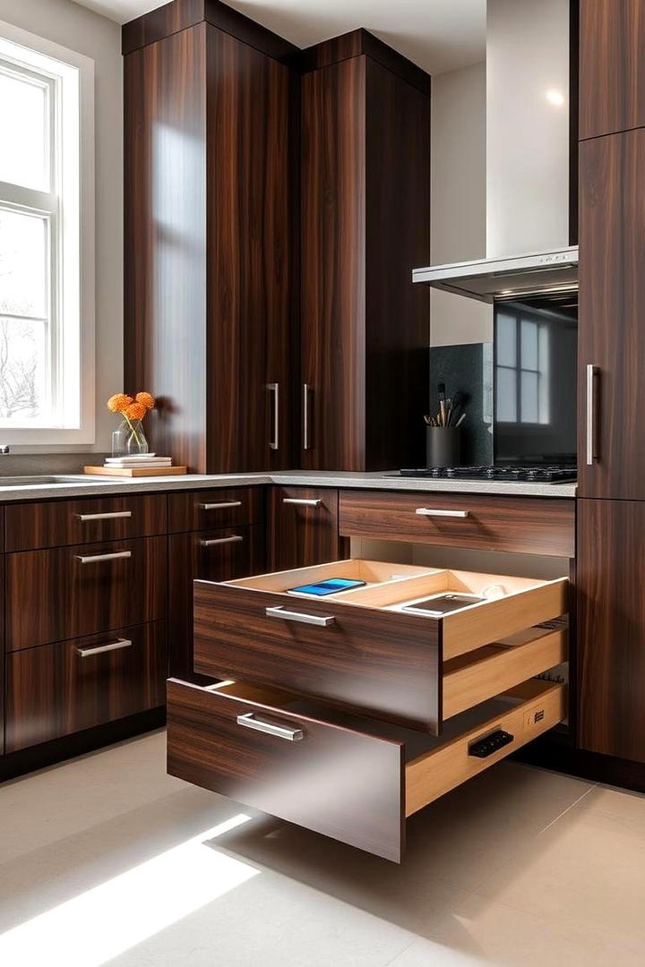 Smart Storage Solutions - 30 Dark Wood Kitchen Cabinets