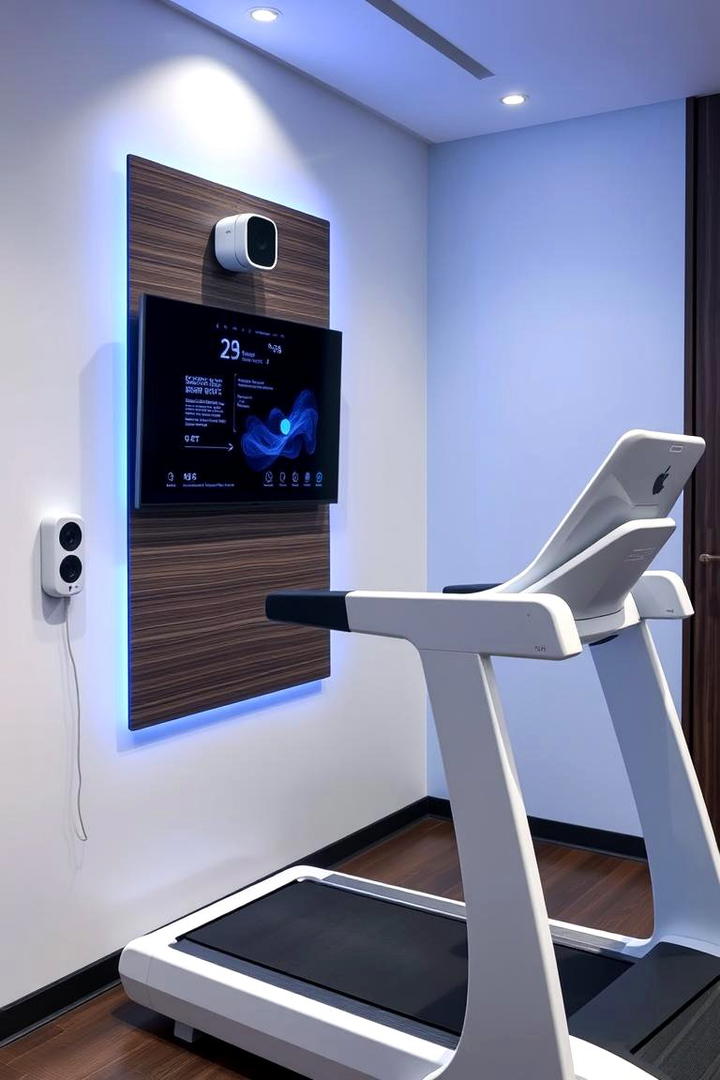 Smart Tech Fitness Hub - 30 Small Home Gym Ideas