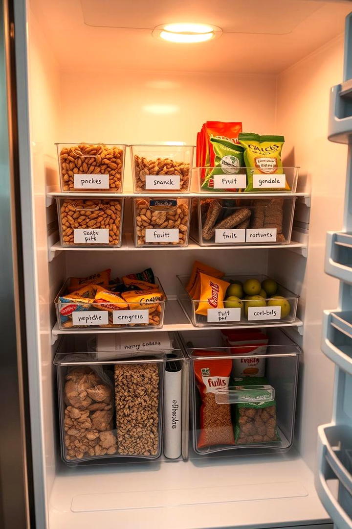 Snack Section Streamlining - 30 Fridge Organization Ideas